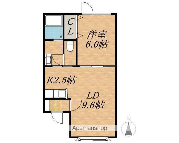 MY HOUSE GOODRIVERⅡ(1LDK/2階)の間取り写真
