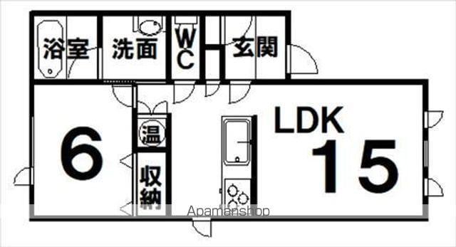 AURA(1LDK/2階)の間取り写真