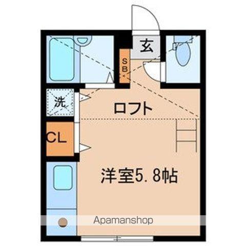 コートサイド富士見(ワンルーム/2階)の間取り写真