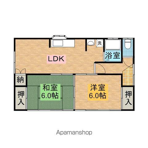 鹿島臨海鉄道 鹿島神宮駅 バス乗車時間：30分 セントラルホテルバス停で下車 徒歩25分 1階建 築30年(2LDK)の間取り写真