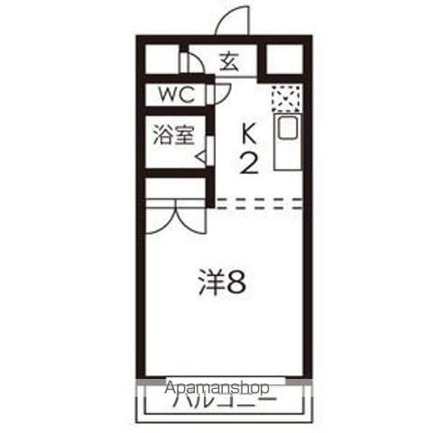 オークヒルズ円庄Ⅱ(1K/1階)の間取り写真