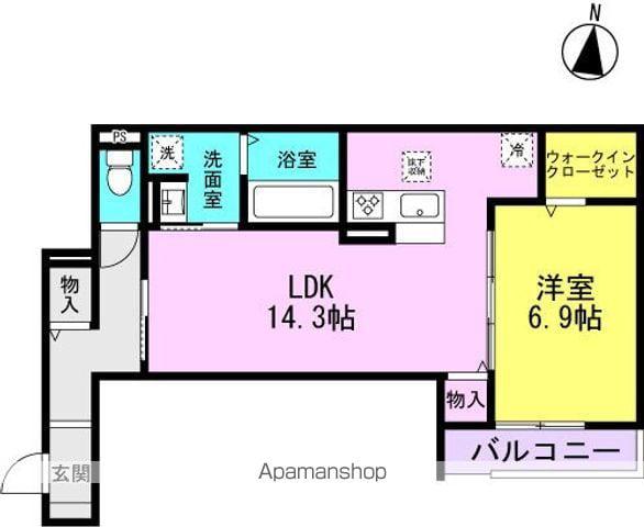 METEOR GRAND(1LDK/1階)の間取り写真