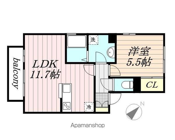 アン・プレール(1LDK/2階)の間取り写真