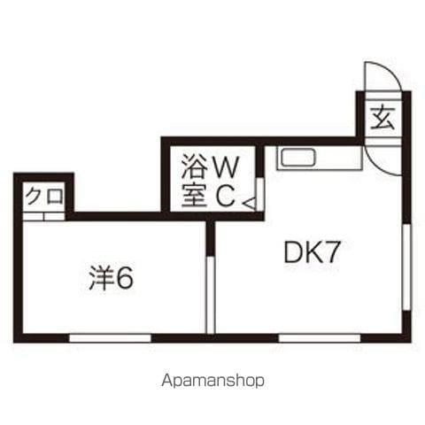 スカイハイツ17(ワンルーム/2階)の間取り写真