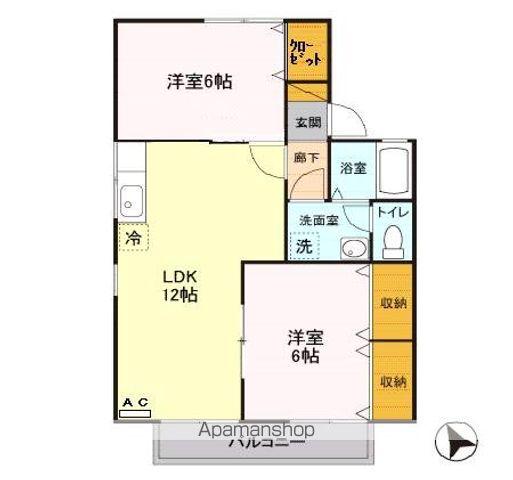 セジュール8タナカB(2LDK/2階)の間取り写真