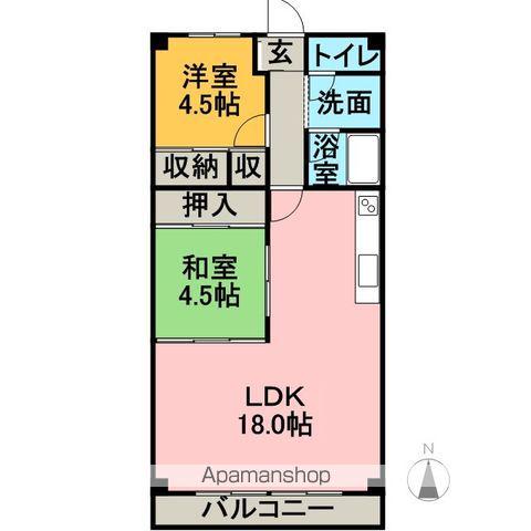 サンスペリオ(2LDK/4階)の間取り写真