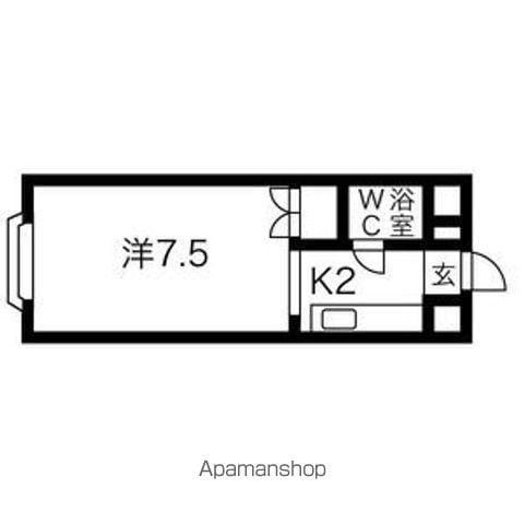 ハイデンスMM八軒(1K/4階)の間取り写真