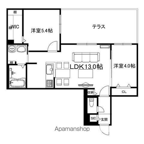 ブランシャール西線11条HD(2LDK/1階)の間取り写真