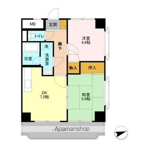 Y・Rレジデンス(2DK/5階)の間取り写真