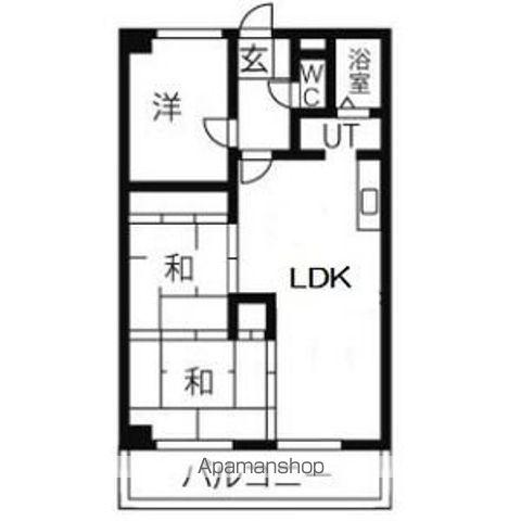 マンションゆり(3LDK/4階)の間取り写真