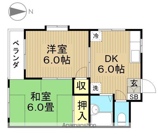 サンライズハイツ2(2DK/2階)の間取り写真