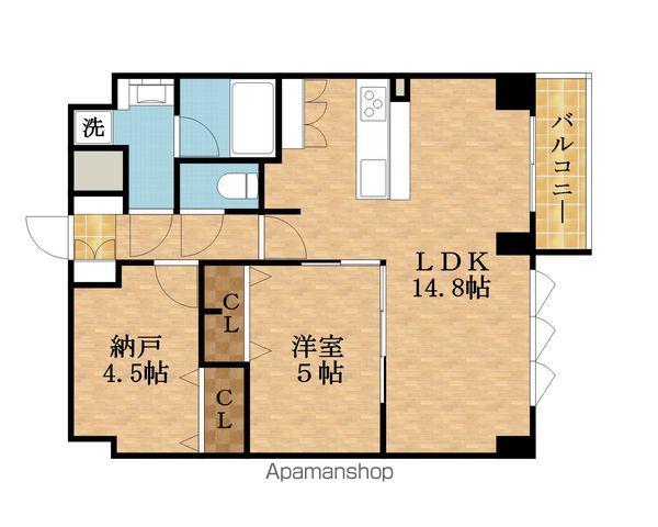 スプランディッド上本町ウエスト(1SLDK/6階)の間取り写真