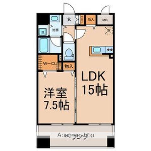 名古屋市名城線 東別院駅 徒歩7分 12階建 築19年(1LDK/3階)の間取り写真