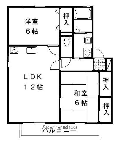 ハイツ大宮(2LDK/1階)の間取り写真