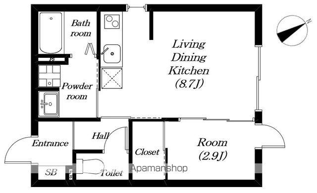 ユイストコート(1LDK/1階)の間取り写真