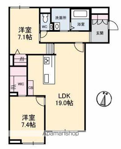KANON岩崎(2LDK/1階)の間取り写真