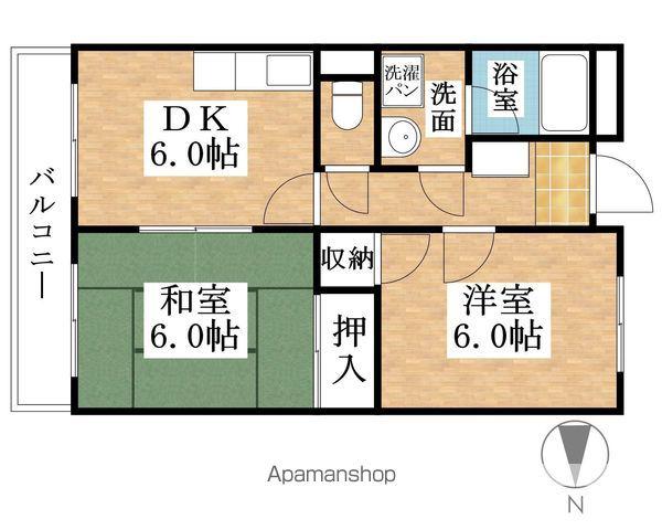 エクセルタウン(2DK/3階)の間取り写真
