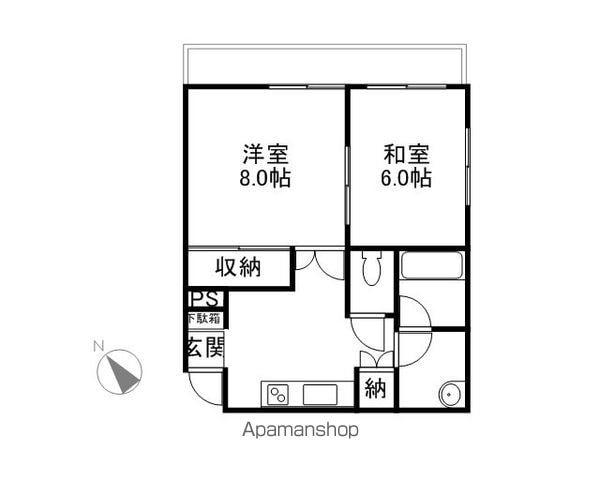 月丘マンション(2K/1階)の間取り写真