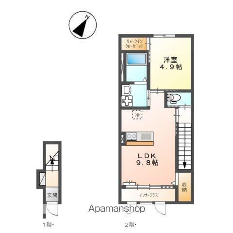 エスペランサAI(1LDK/2階)の間取り写真