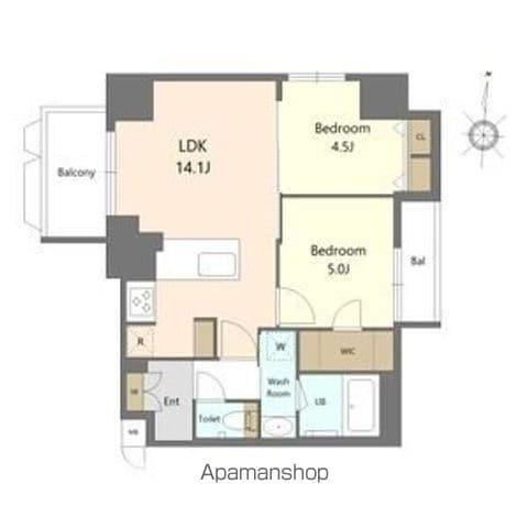 S-RESIDENCE高岳BRESA(2LDK/2階)の間取り写真