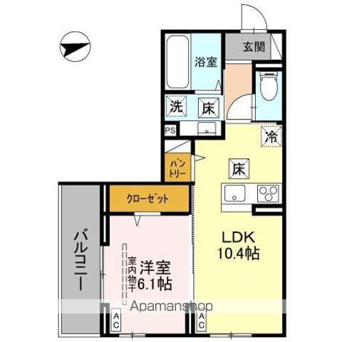 LA DOUCEUR戸田公園(1LDK/1階)の間取り写真