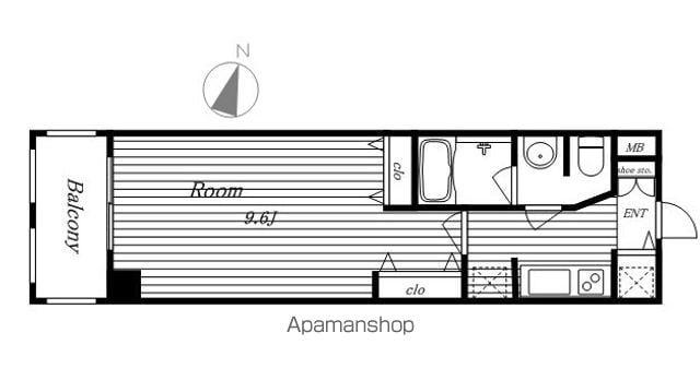 セノアタワー泉(1K/3階)の間取り写真