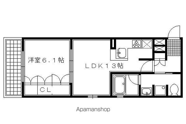 リーガル京都河原町四条南(1LDK/2階)の間取り写真