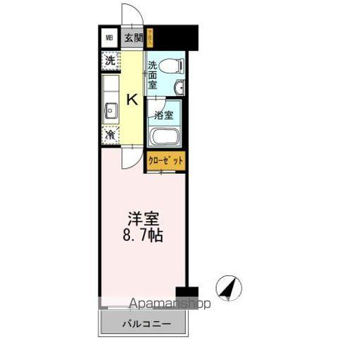 カスタリア神保町(1K/9階)の間取り写真