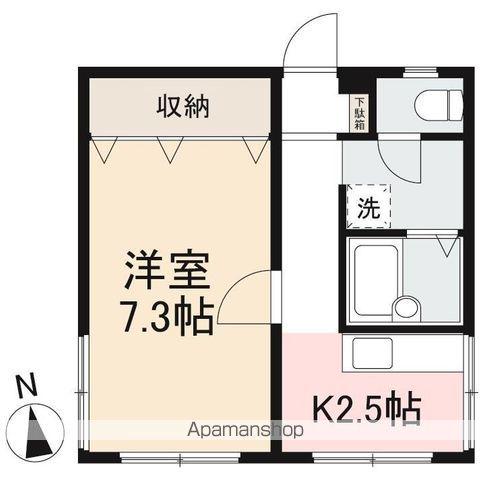 STELLAⅡ西宝町(1K/1階)の間取り写真