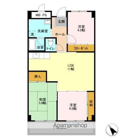 ファーストコーポ幕張本郷(3LDK/3階)の間取り写真