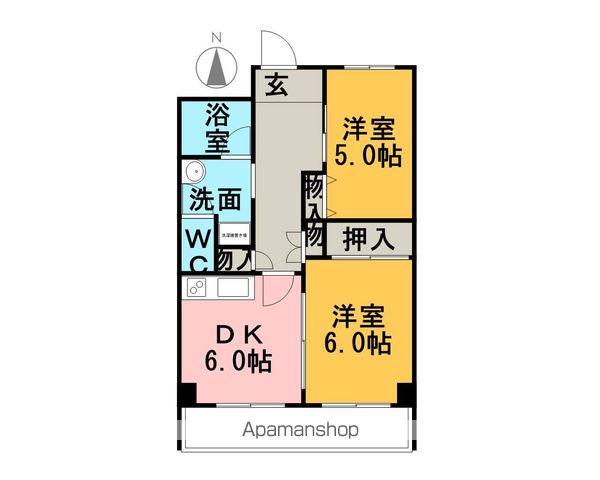 アーバンレジデンス吹上(2DK/6階)の間取り写真