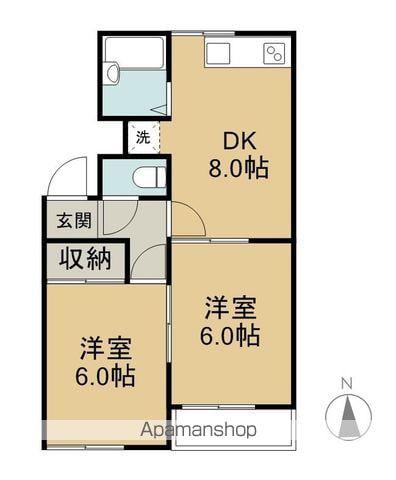 柊アビタシオン(2LDK/1階)の間取り写真