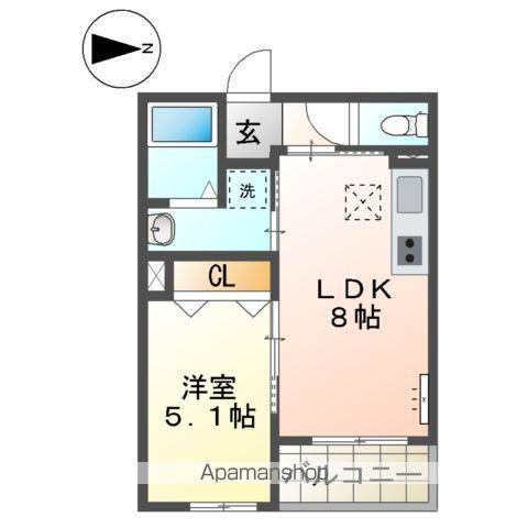 アウローラ本郷町(1LDK/1階)の間取り写真