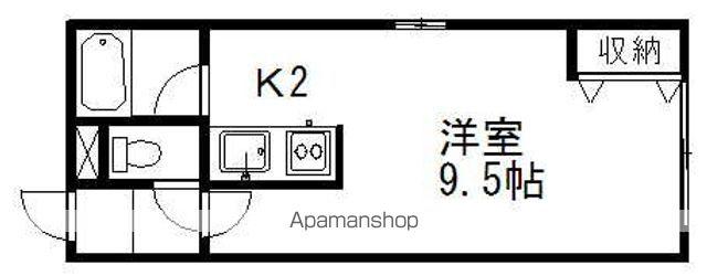 ベルヒルズ(ワンルーム/3階)の間取り写真