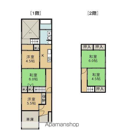 予讃線 多度津駅 徒歩9分 2階建 築60年(5K)の間取り写真