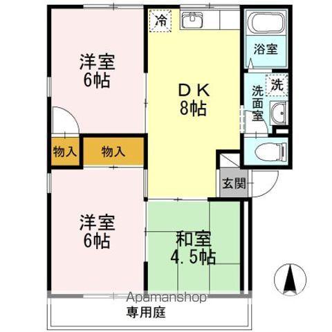 ファミール三好 A棟(3DK/1階)の間取り写真