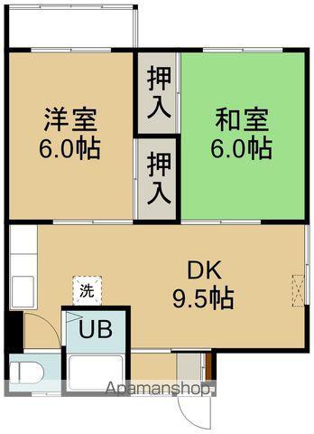 ホワイトハイツ D(2DK/2階)の間取り写真