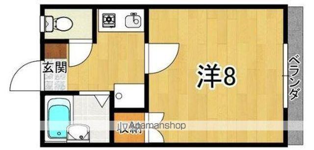 グランコートイースト(1K/2階)の間取り写真