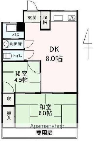 玉浦マンション(2DK/1階)の間取り写真