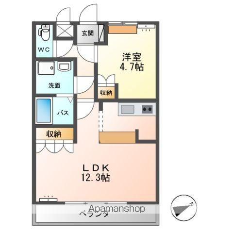 LA・MER(1LDK/2階)の間取り写真