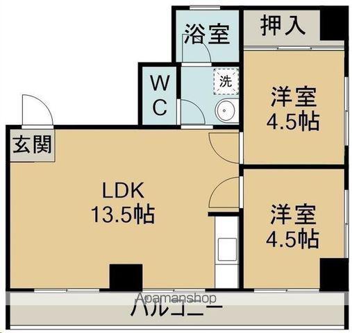 サンファンレジデンス(2LDK/11階)の間取り写真