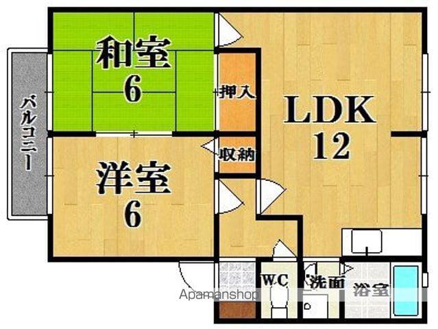 ウィンディア21A棟(2LDK/2階)の間取り写真