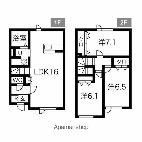 CASA FELIZ 稲穂(3LDK/1階)の間取り写真