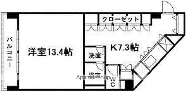 プレシャスアパートメント(1DK/2階)の間取り写真