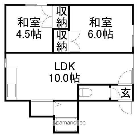 サンコート桜(2LDK/1階)の間取り写真