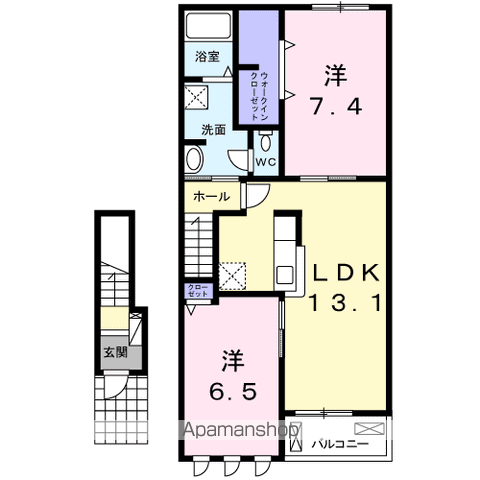 フォルシュ(2LDK/2階)の間取り写真