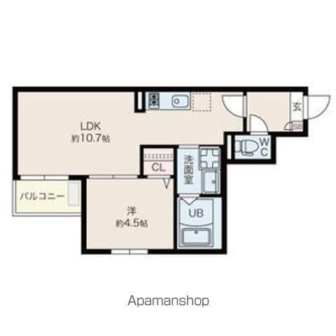 JACK KOSHINⅣ(1LDK/2階)の間取り写真