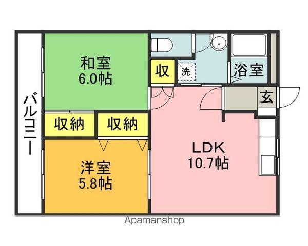 シェーネスハイム(2LDK/2階)の間取り写真