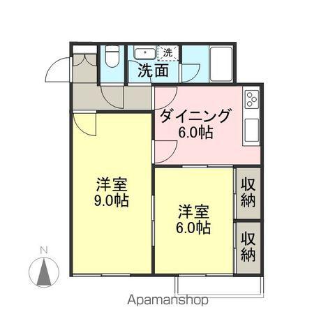 ロイヤルヴィラK 1号館(2DK/2階)の間取り写真