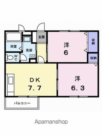 シャルマン牛渕A(2DK/2階)の間取り写真